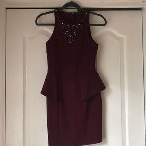 Maroon peplum dress!